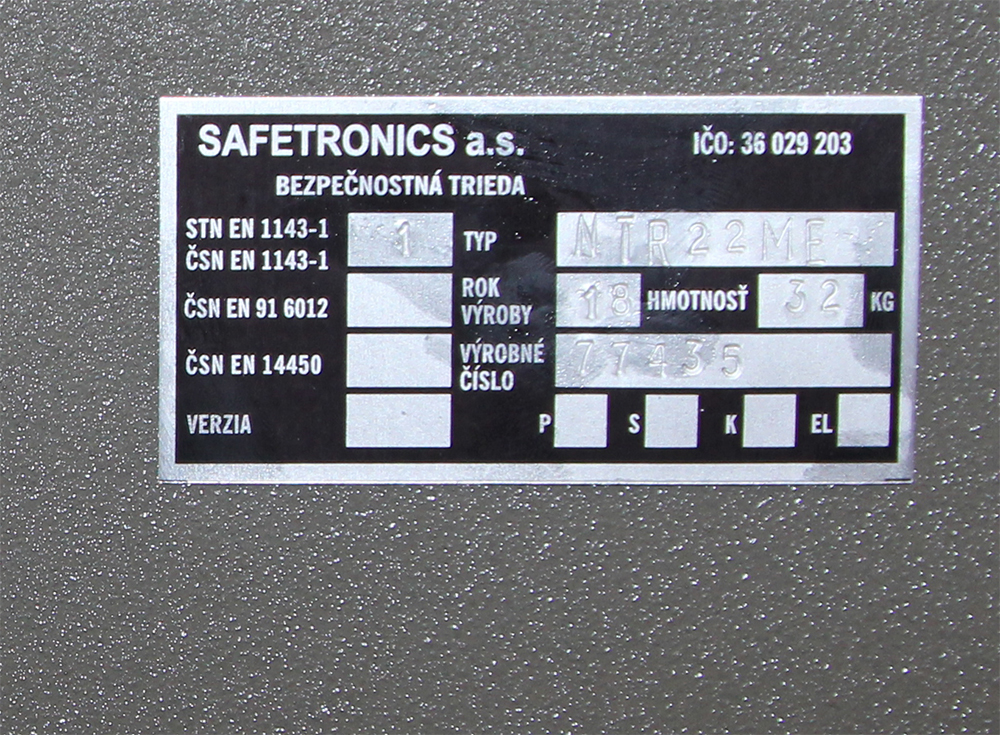 Взломостойкий сейф 1 класса Safetronics NTR-22M